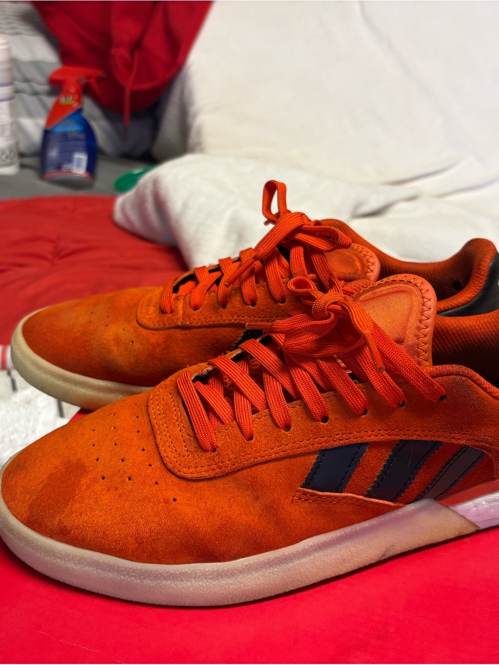 adidas Orange Suede Low-Top Sneakers